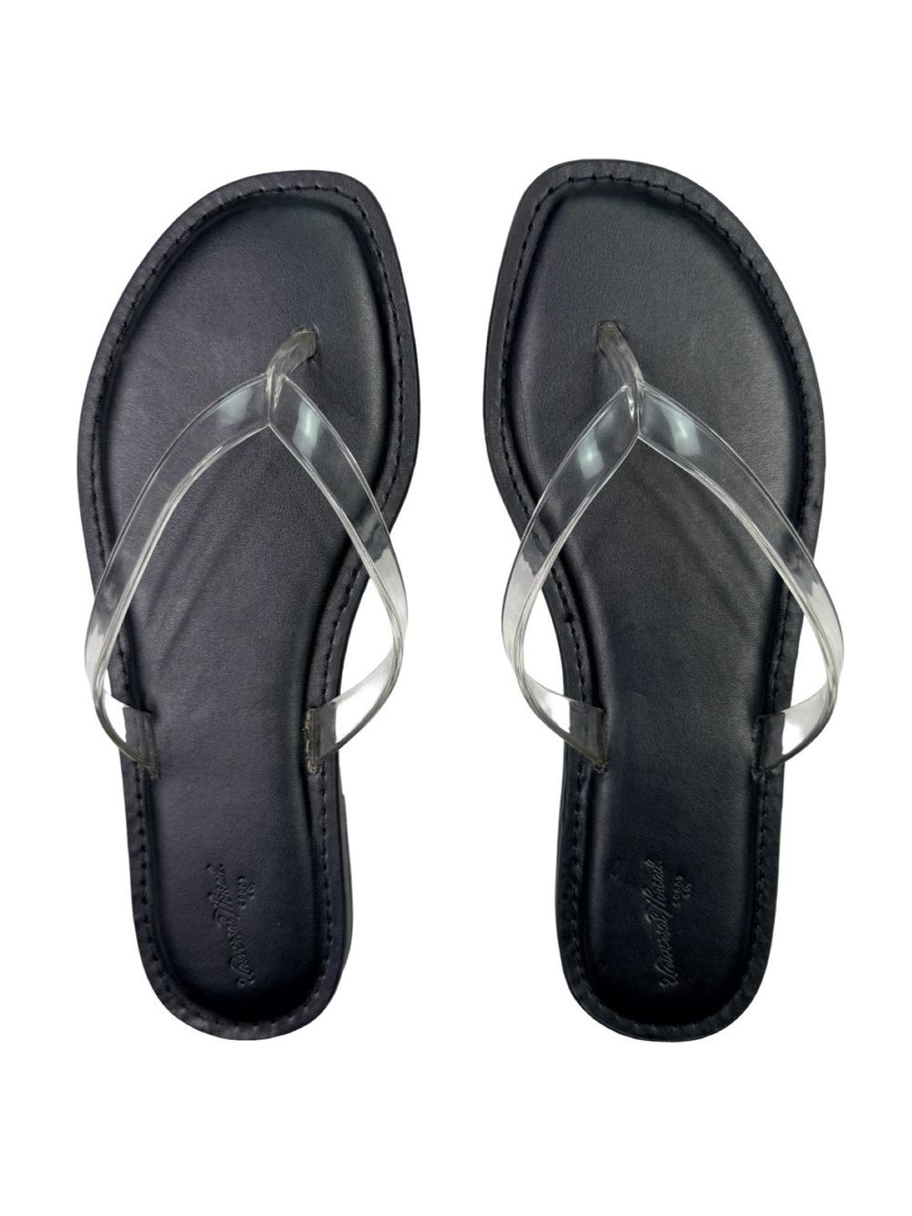 Universal Thread Keilani Flip Flop Thong Sandals - Size 8 - Black / Clear
